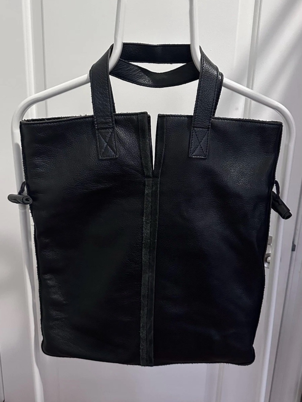 Vera Pelle Leather Shoulder Bag Purse Black Leather Made In Italy